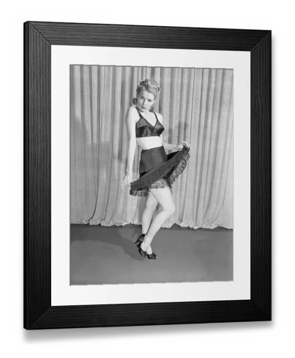Framed Print : Women Modeling Satin and Lace Panties Framed Print : Women Modeling Satin and Lace Panties