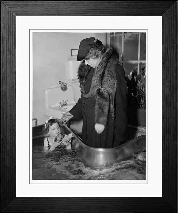 Framed Print : First Lady Eleanor Roosevelt Visiting Paralyzed Child Framed Print : First Lady Eleanor Roosevelt Visiting Paralyzed Child