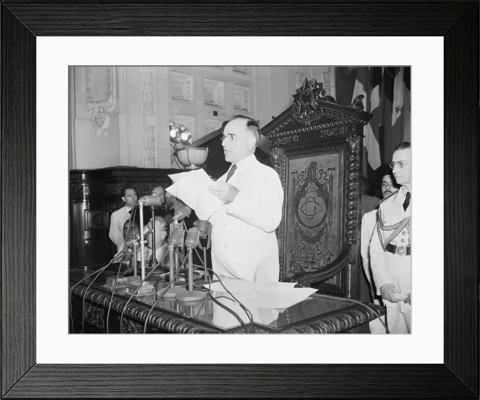 Framed Print : President Getulio Vargas Speaking Framed Print : President Getulio Vargas Speaking