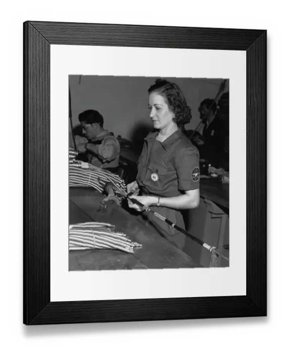 Framed Print : Women Hired for Aircraft Plant Work Framed Print : Women Hired for Aircraft Plant Work