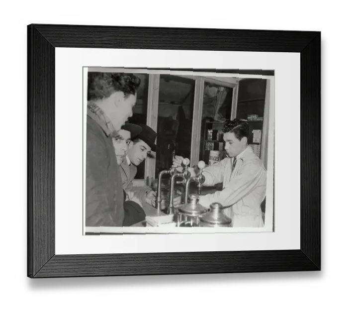 Framed Print : Charles Constantino Serving Sodas in Parlor Framed Print : Charles Constantino Serving Sodas in Parlor