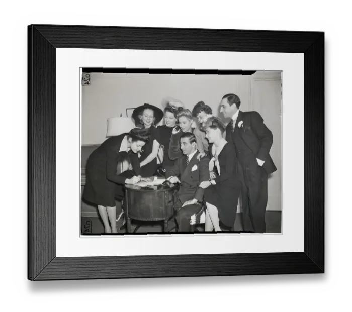 Framed Print : Eddie Cantor Signing Members to Buy Bonds Framed Print : Eddie Cantor Signing Members to Buy Bonds