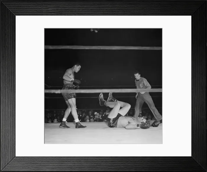 Framed Print : Buddy Baer Down from a Joe Louis Blow Framed Print : Buddy Baer Down from a Joe Louis Blow
