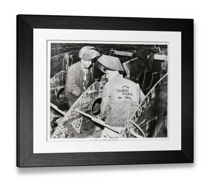 Framed Print : Chinese Workman Wearing Sign On His Back Framed Print : Chinese Workman Wearing Sign On His Back