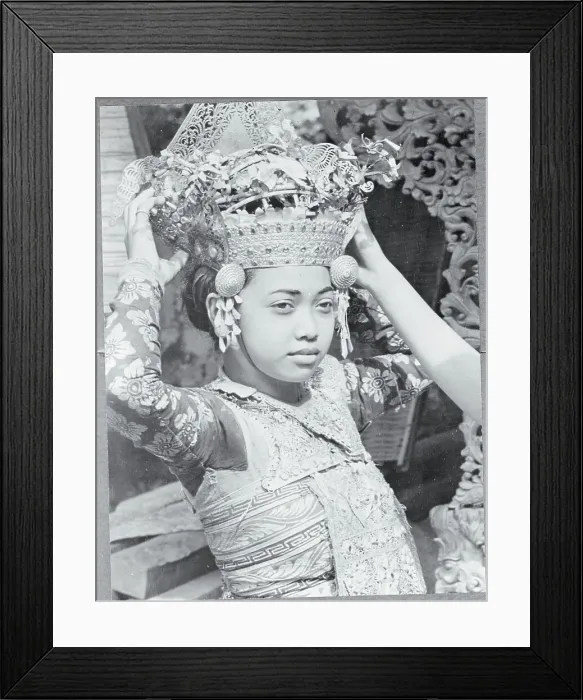 Framed Print : Balinese Dancer with Headdress Framed Print : Balinese Dancer with Headdress