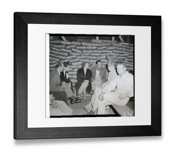 Framed Print : Practice Air Raid Drill On Movie Lot Framed Print : Practice Air Raid Drill On Movie Lot