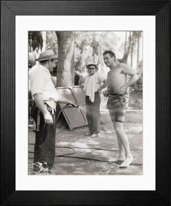 Framed Print : Errol Flynn Behind the Scenes in Bathing Suit Framed Print : Errol Flynn Behind the Scenes in Bathing Suit