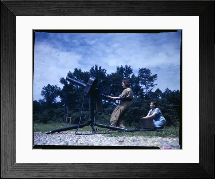 Framed Print : Women Testing Military Gun Framed Print : Women Testing Military Gun