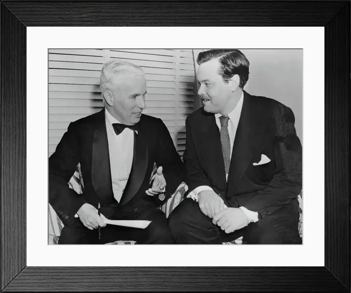 Framed Print : Charlie Chaplin and Orson Welles Framed Print : Charlie Chaplin and Orson Welles