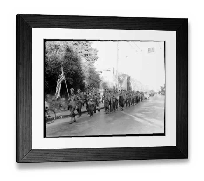 Framed Print : Infantry Marching Through Algiers Framed Print : Infantry Marching Through Algiers