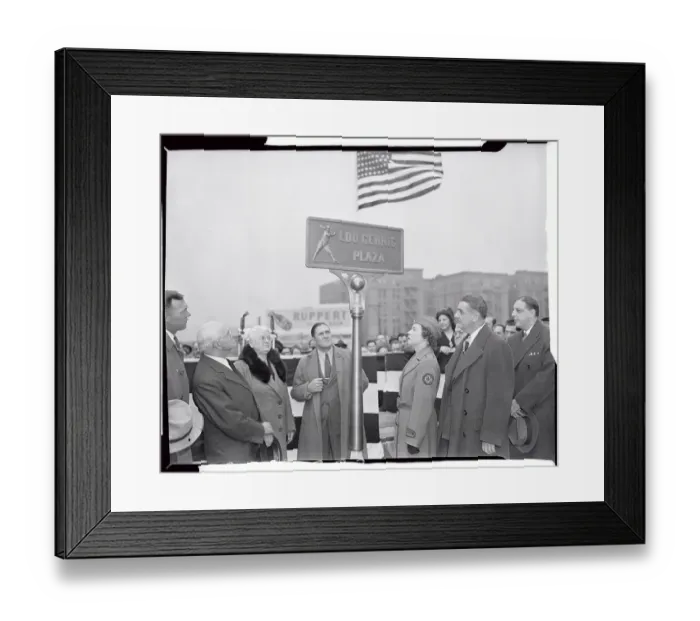 Framed Print : Mrs Lou Gehrig Unveiling Plaque for Gehrig Plaza Framed Print : Mrs Lou Gehrig Unveiling Plaque for Gehrig Plaza