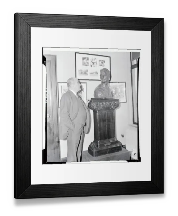 Framed Print : Ed Barrow Admiring Bust of Lou Gehrig Framed Print : Ed Barrow Admiring Bust of Lou Gehrig