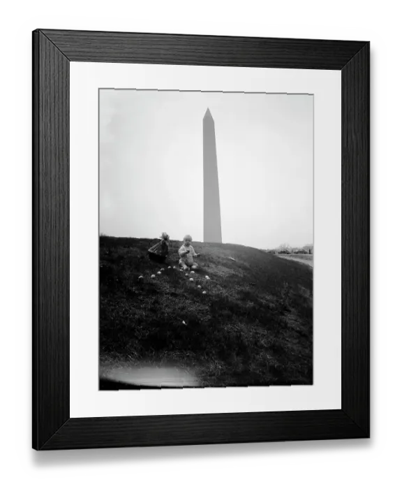 Framed Print : Baby boy (6-11 months) sitting by Washington Monument with Easter eggs. Washington, DC, USA. April, 1942 Framed Print : Baby boy (6-11 months) sitting by Washington Monument with Easter eggs. Washington, DC, USA. April, 1942