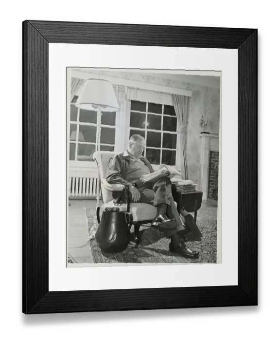 Framed Print : Harold Ickes Reading Papers Framed Print : Harold Ickes Reading Papers