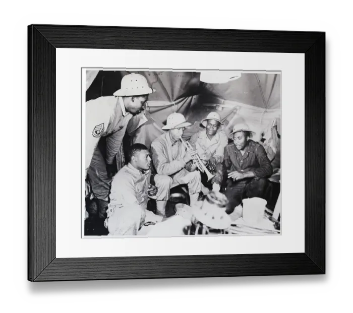 Framed Print : Pvt. E.Morse Plays Trumpet For Soldiers Framed Print : Pvt. E.Morse Plays Trumpet For Soldiers