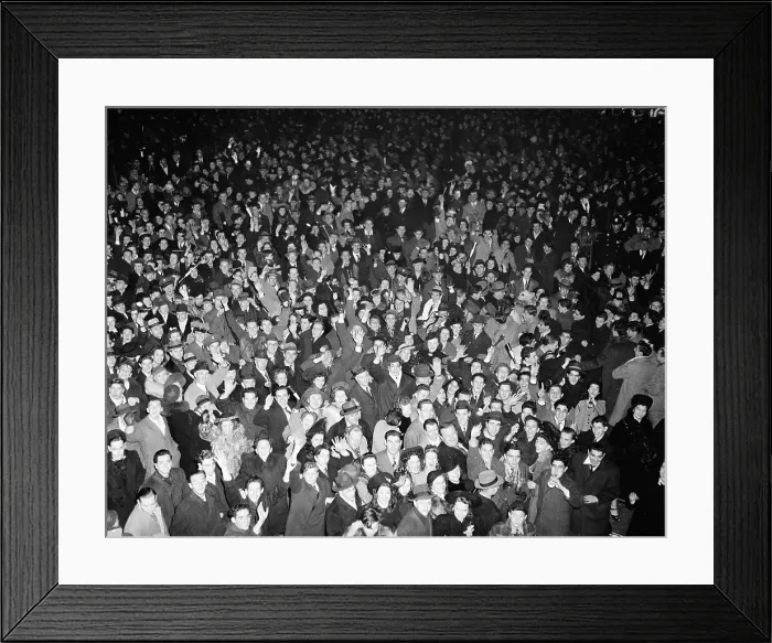 Framed Print : Elevated view of crowd at New Year's Eve outdoor party Framed Print : Elevated view of crowd at New Year's Eve outdoor party