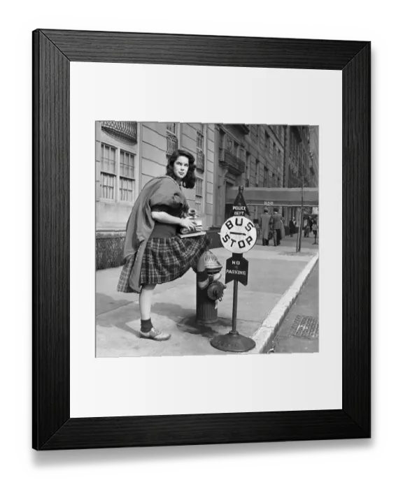 Framed Print : Oona O'Neill Waiting for a Bus Framed Print : Oona O'Neill Waiting for a Bus