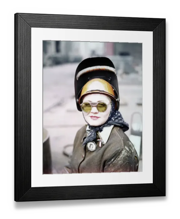 Framed Print : Closeup Of Female Worker In Uniform Framed Print : Closeup Of Female Worker In Uniform