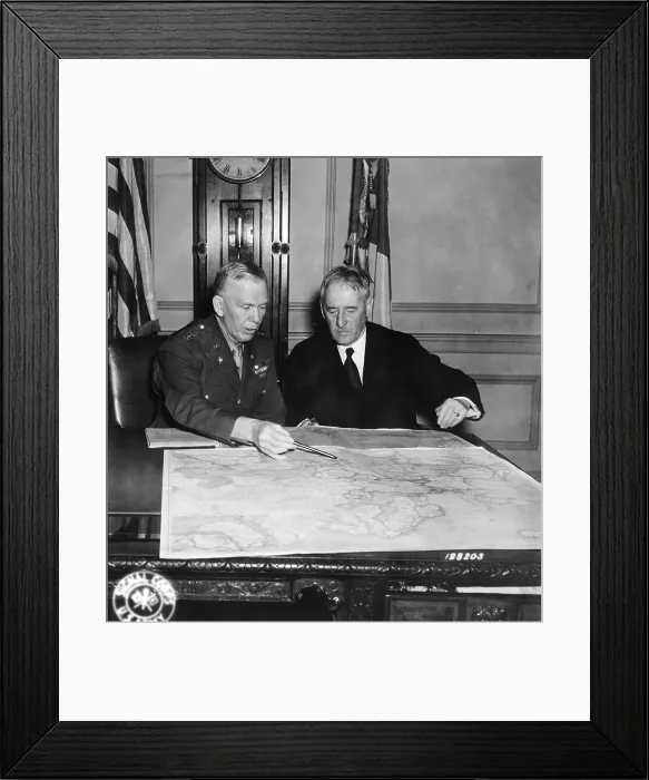 Framed Print : George Marshall and Henry Stimson Conversing Framed Print : George Marshall and Henry Stimson Conversing