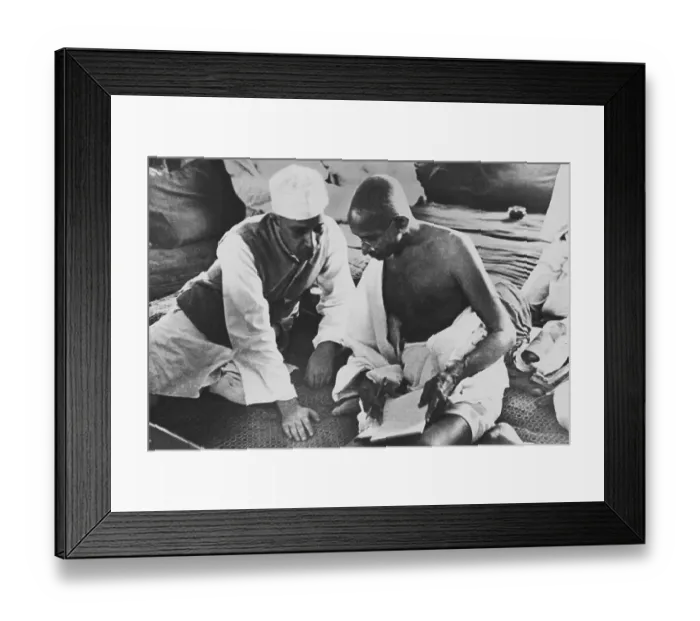 Framed Print : Mahatma Gandhi and Pandit Jawaharlal Nehru Discussing Options Framed Print : Mahatma Gandhi and Pandit Jawaharlal Nehru Discussing Options