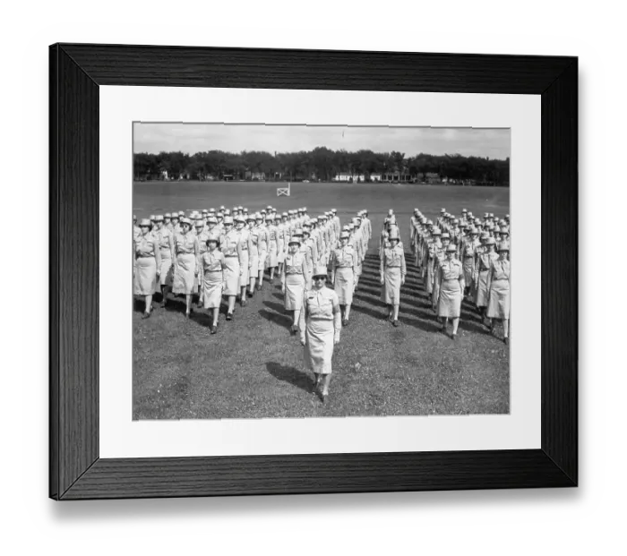 Framed Print : Waac Battalion Practicing Company Drill Framed Print : Waac Battalion Practicing Company Drill