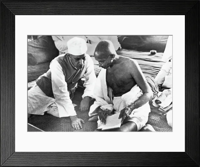 Framed Print : Pandit Nehru, Mahatma Gandhi Framed Print : Pandit Nehru, Mahatma Gandhi