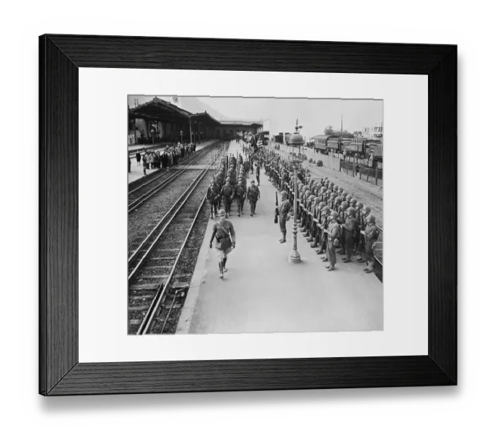 Framed Print : Troops At Present Arms' / Vanguard Passes Framed Print : Troops At Present Arms' / Vanguard Passes
