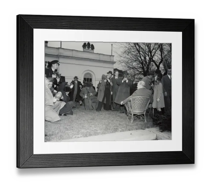 Framed Print : Winston Churchill Posing For Photograph Framed Print : Winston Churchill Posing For Photograph