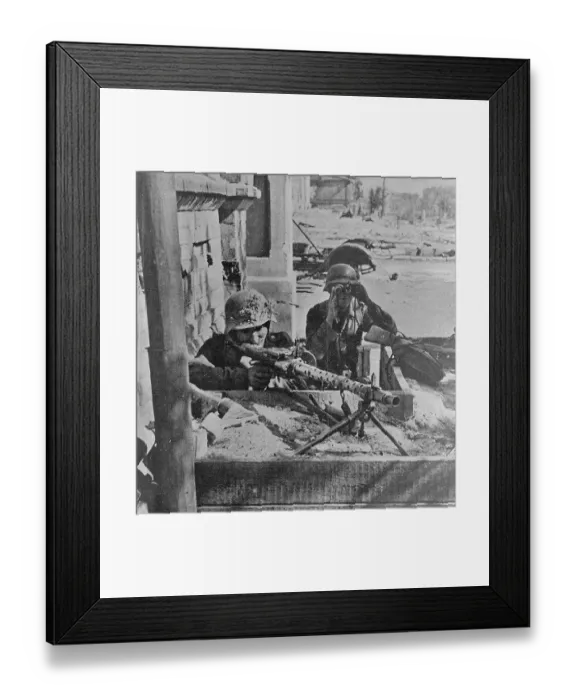 Framed Print : Soldiers Maning Machine Gun Framed Print : Soldiers Maning Machine Gun