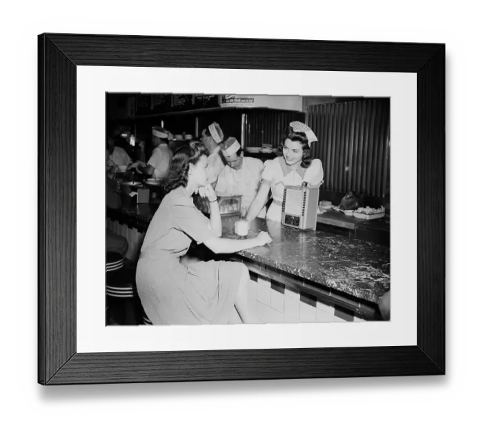 Framed Print : Models In a Cafe Framed Print : Models In a Cafe
