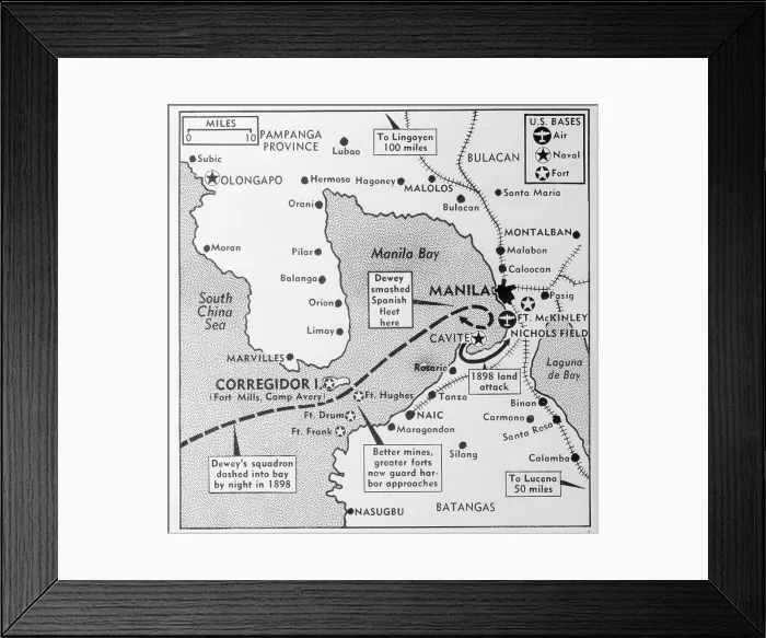 Framed Print : Map of Manila Bay Framed Print : Map of Manila Bay