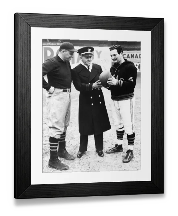 Framed Print : W.Winchell, G.Halas&S.Luckman At P.Ground Framed Print : W.Winchell, G.Halas&S.Luckman At P.Ground