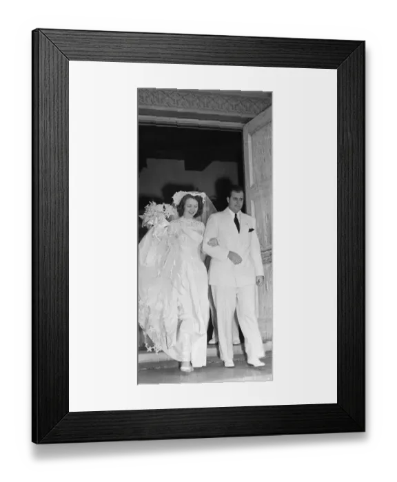 Framed Print : Al Capone's Son and Daughter In Law Leaving Church from Their Wedding Framed Print : Al Capone's Son and Daughter In Law Leaving Church from Their Wedding