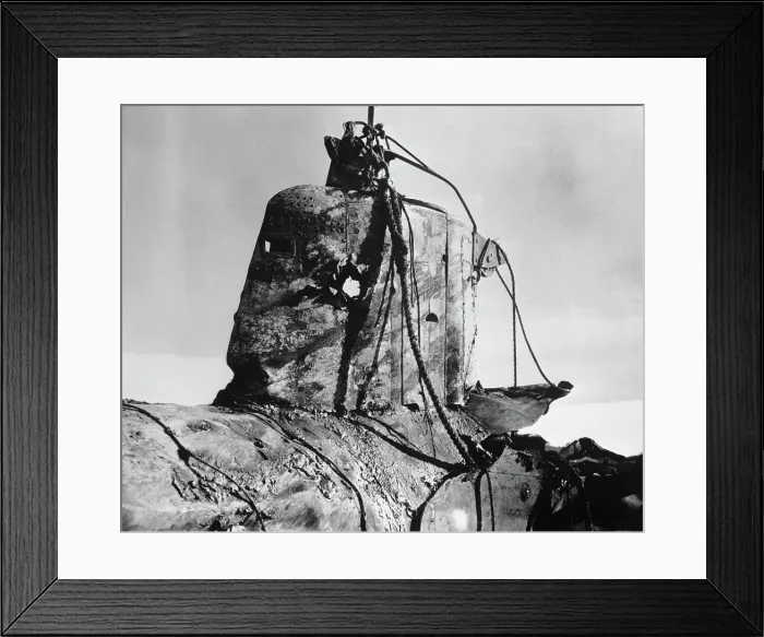 Framed Print : View of Damaged Japanese Submarine Framed Print : View of Damaged Japanese Submarine