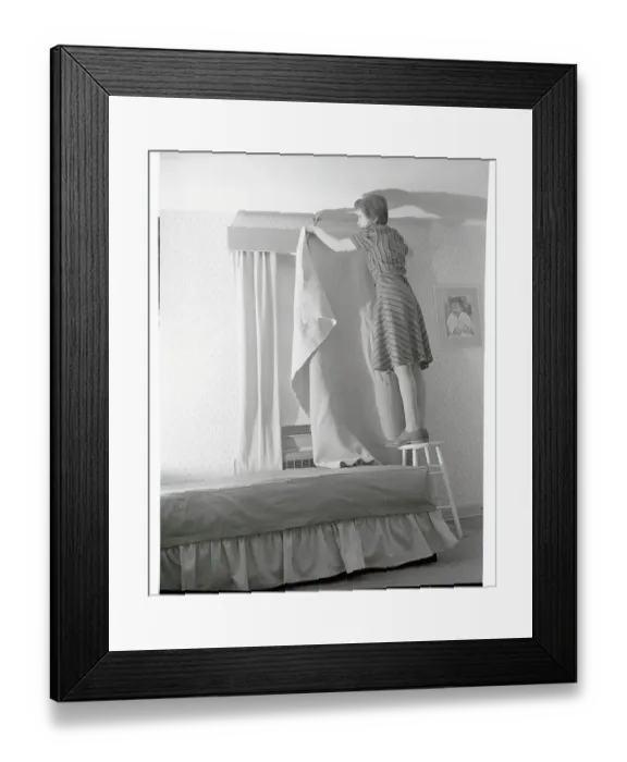 Framed Print : Woman Preparing Air Raid Shelter Framed Print : Woman Preparing Air Raid Shelter