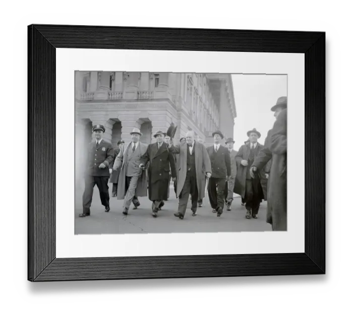 Framed Print : Winston Churchill Being Escorted to Congress by Secret Service Men Framed Print : Winston Churchill Being Escorted to Congress by Secret Service Men