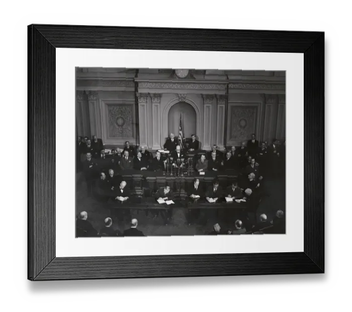 Framed Print : Winston Churchill Making Formal Address in Washington Congress Framed Print : Winston Churchill Making Formal Address in Washington Congress