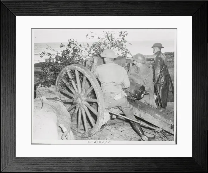Framed Print : Soldiers Held Up Behind Their Weaponry Framed Print : Soldiers Held Up Behind Their Weaponry