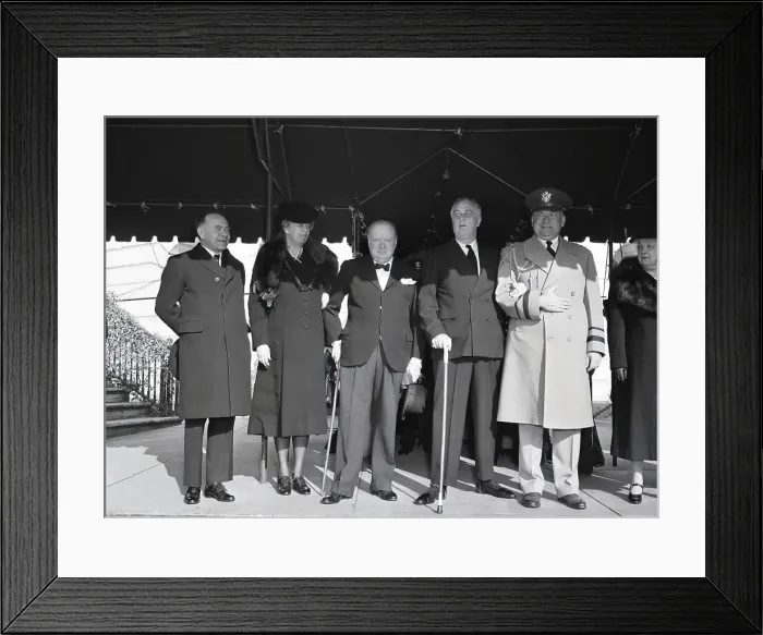Framed Print : Winston Churchill and Franklin D. Roosevelt Leaving White House Framed Print : Winston Churchill and Franklin D. Roosevelt Leaving White House