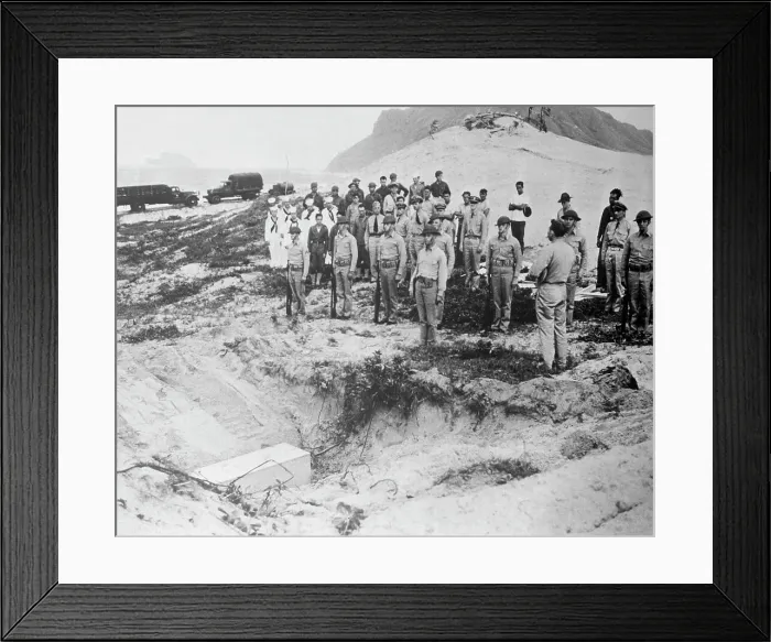 Framed Print : Burial of Japanese Pilot at Pearl Harbor Framed Print : Burial of Japanese Pilot at Pearl Harbor