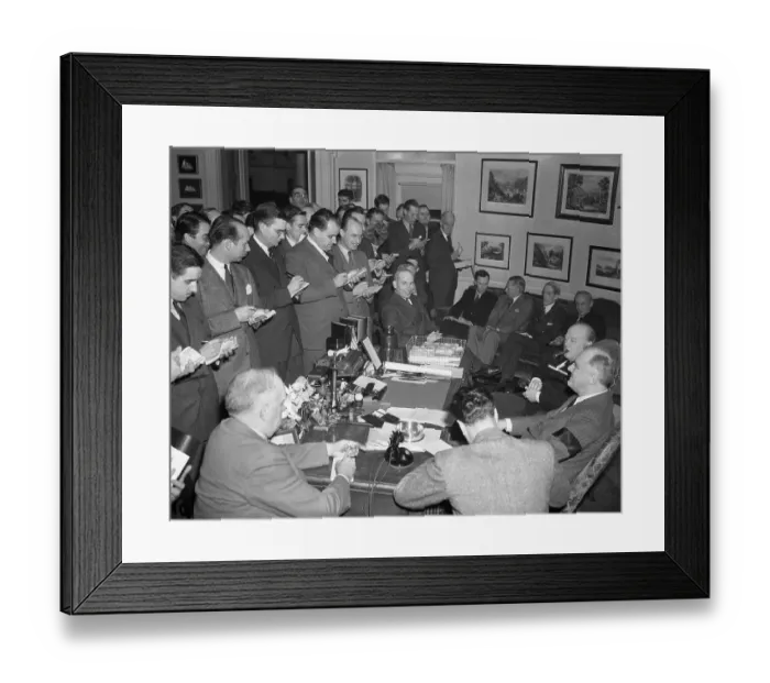 Framed Print : Franklin Roosevelt and Winston Churchill at Press Conference Framed Print : Franklin Roosevelt and Winston Churchill at Press Conference