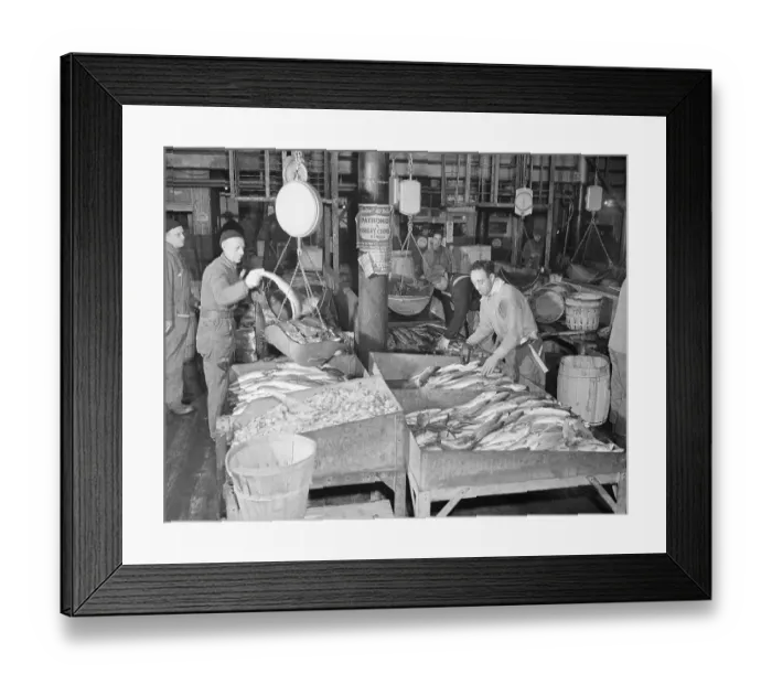 Framed Print : Fulton Fish Market Workers