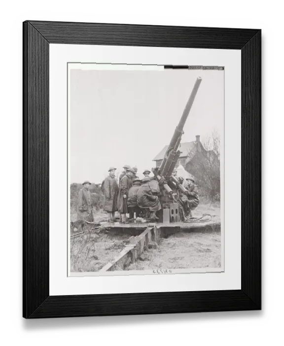 Framed Print : Soldiers Surrounding Military Gun Framed Print : Soldiers Surrounding Military Gun