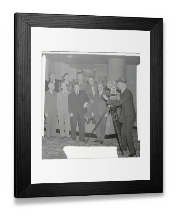 Framed Print : Connie Mack Taking Pictures of Sports Writers Framed Print : Connie Mack Taking Pictures of Sports Writers