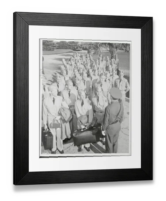 Framed Print : First Wartime Class Cadets Reporting for Assignments Framed Print : First Wartime Class Cadets Reporting for Assignments