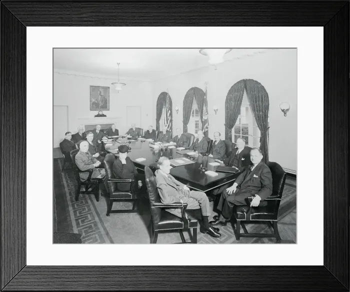 Framed Print : President Roosevelt With His War Cabinet Framed Print : President Roosevelt With His War Cabinet