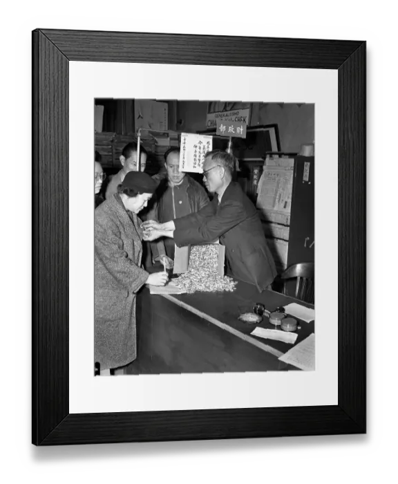 Framed Print : Chinese Identification Buttons