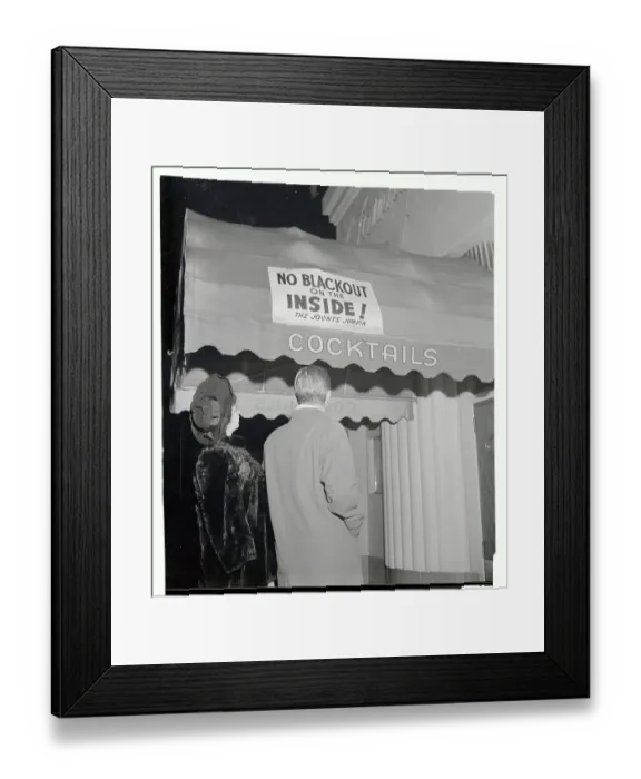 Framed Print : Night Club with Blackout Sign Framed Print : Night Club with Blackout Sign