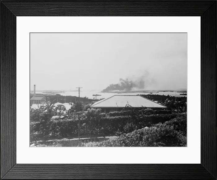 Framed Print : U. S. Ship Attack at Pearl Harbor Framed Print : U. S. Ship Attack at Pearl Harbor