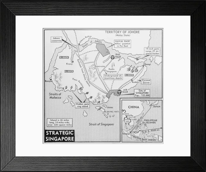 Framed Print : Map of Singapore Framed Print : Map of Singapore